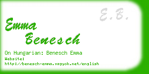 emma benesch business card